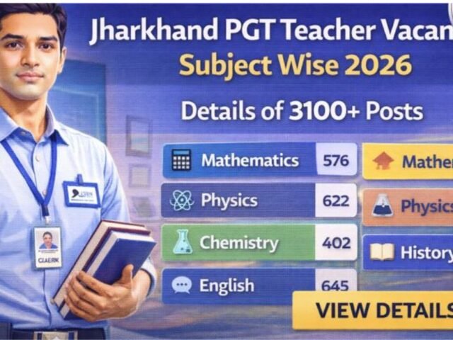 Jharkhand PGT Teacher Vacancy Subject Wise 2026: Details of 3100+ Posts