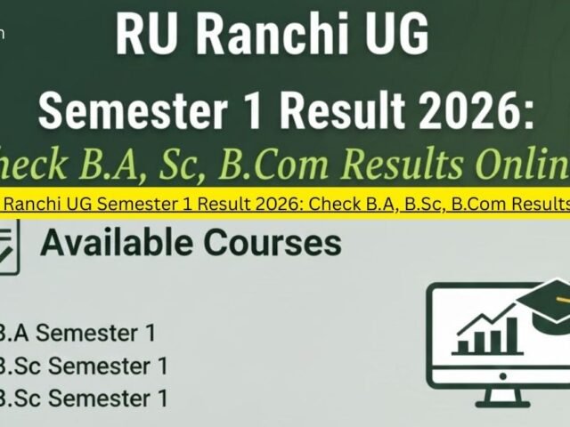 RU Ranchi UG Semester 1 Result 2026: Check B.A, B.Sc, B.Com Results Online