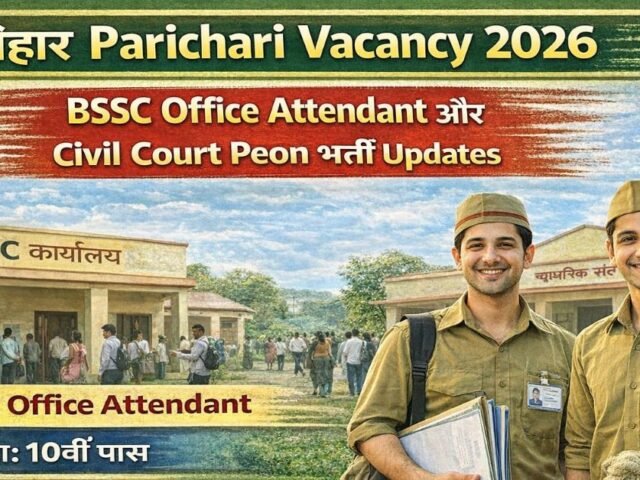 Bihar Parichari Vacancy 2026: BSSC Office Attendant Aur Civil Court Peon Bharti Updates