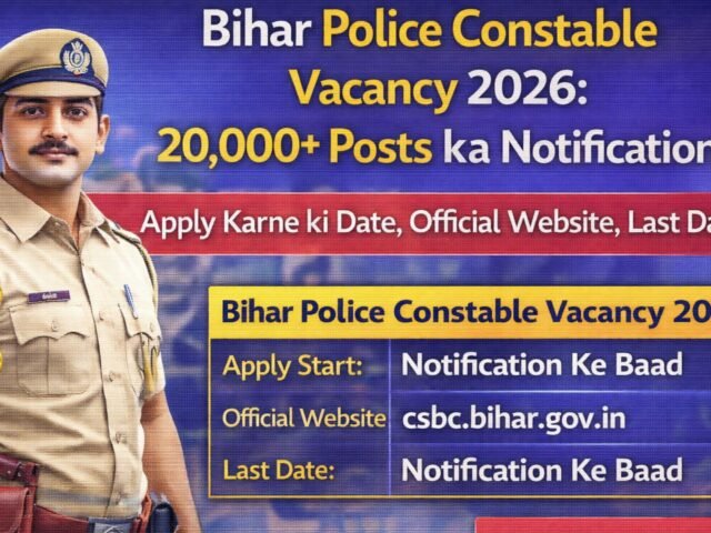 Bihar Police Constable Vacancy 2026: 20,000+ Posts ke liye Online Apply Shuru, Check Karein Details