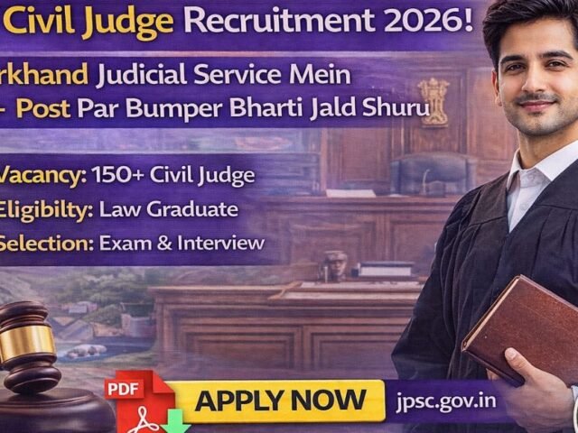 JPSC Civil Judge Recruitment 2026 Jharkhand Judicial Service Mein 150 Plus Post Par Bumper Bharti Jald Shuru