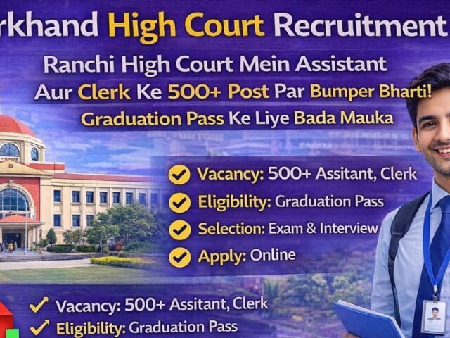 Jharkhand High Court Recruitment 2026 Ranchi High Court Mein Assistant Aur Clerk Ke 500+ Post Par Bumper Bharti Graduation Pass Ke Liye Bada Mauka