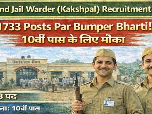 Jharkhand Jail Warder Recruitment 2026: 1733 Posts Par Bumper Bharti! 10th Pass Ke Liye Mauka