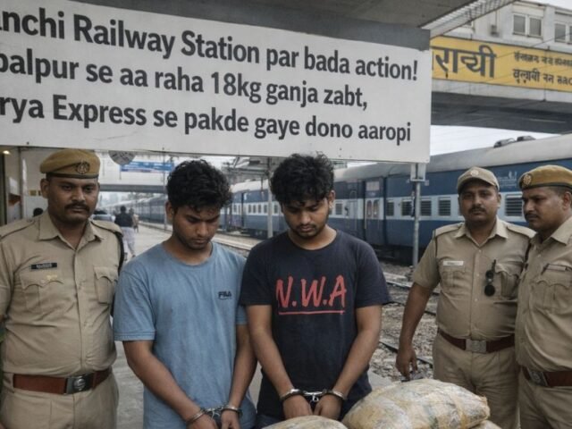 Ranchi Railway Station Par Bada Action: Maurya Express Se 18kg Ganja Zabt, 2 Taskar Giraftar!