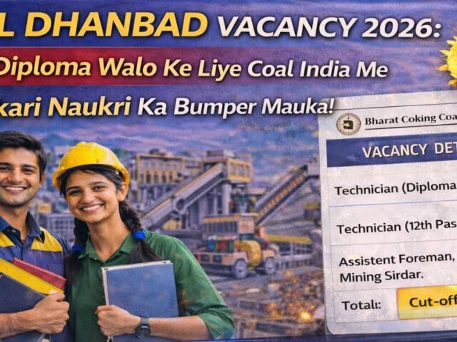 BCCL Dhanbad Vacancy 2026: Coal India Mein 12th/Diploma Walon Ke Liye Sarkari Naukri Ka Bumper Mauka; Jaldi Karein Apply!