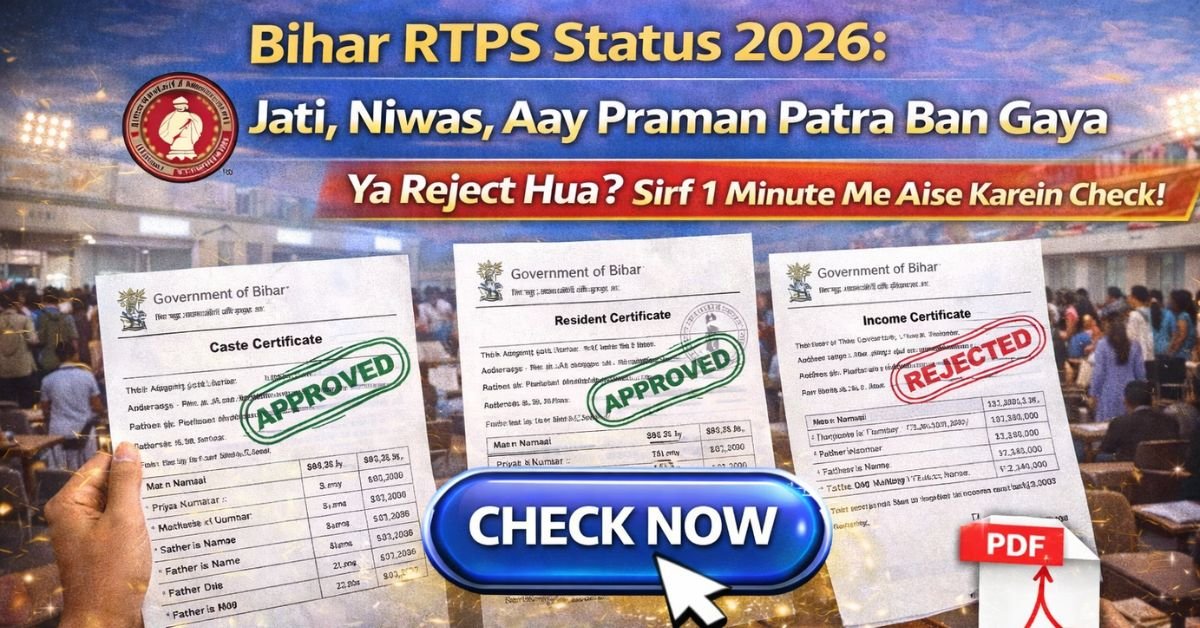 Bihar RTPS Jati Niwas Aay Online Status