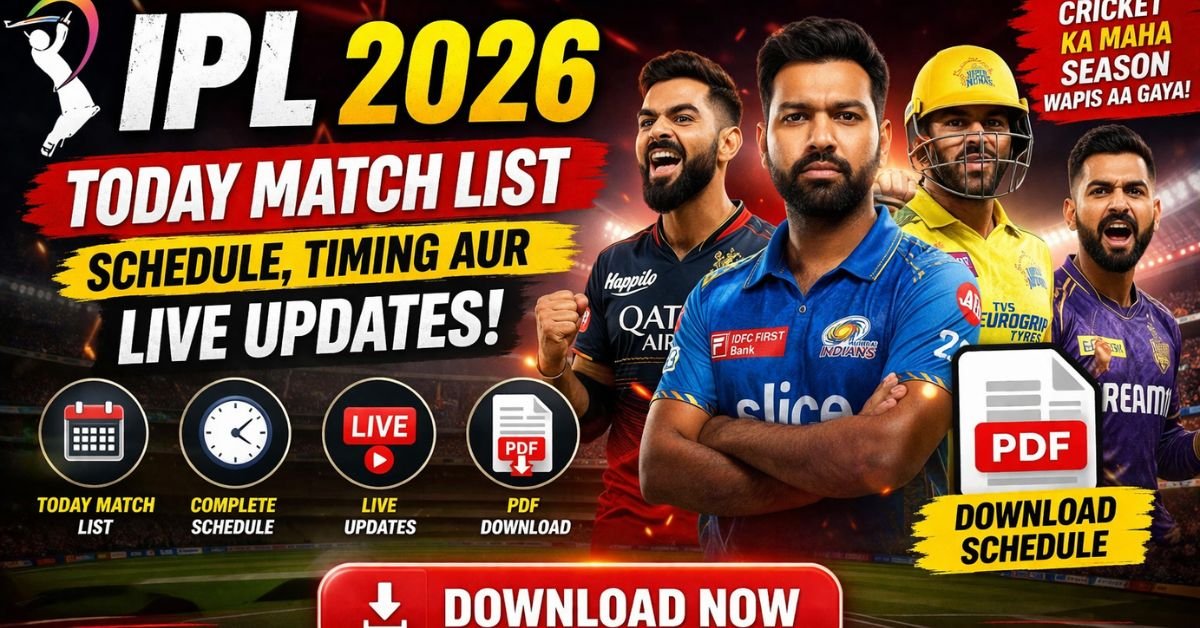 IPL 2026 Today Match List PDF