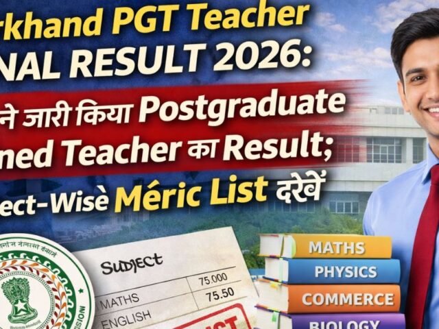 Jharkhand PGT Teacher Final Result 2026: JSSC Ne Jari Kiya Postgraduate Trained Teacher Ka Result; Subject-Wise Merit List Dekhein