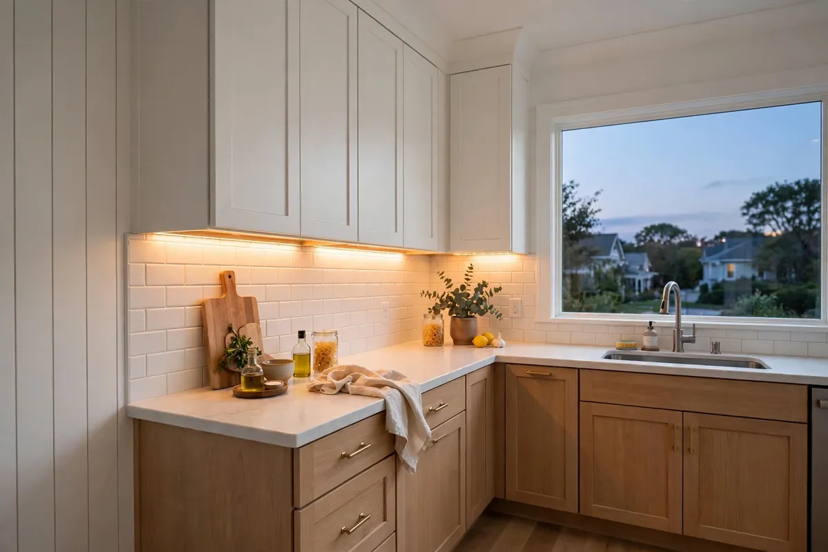 Small kitchen decor idea: Add Under-Cabinet LED Strip Lights