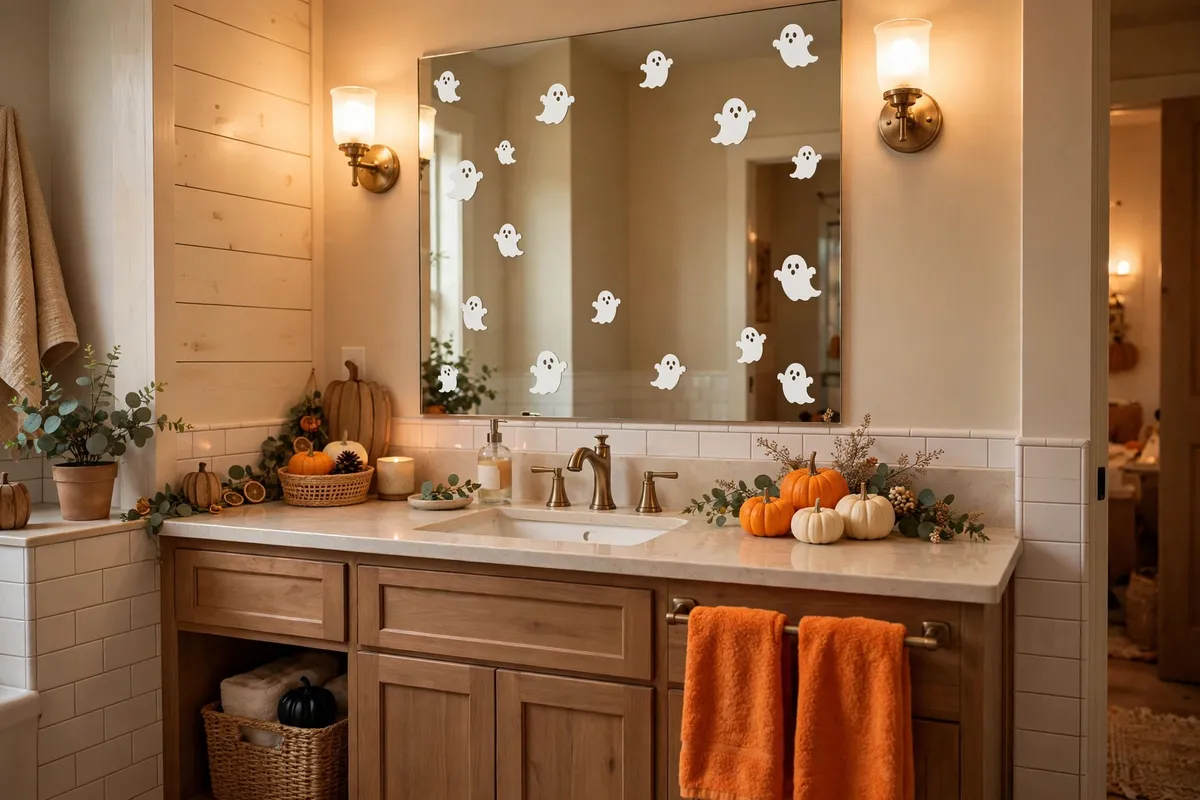 Halloween decor idea 14: The Bathroom Everyone Talks About — cozy American home Halloween decoration photo