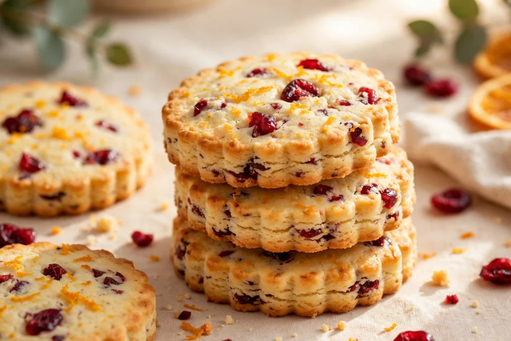 Cranberry Orange Shortbread Cookies