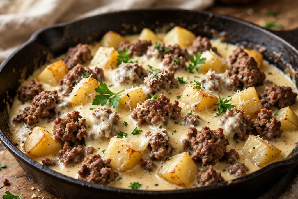 One-Pan Ground Beef and Potatoes